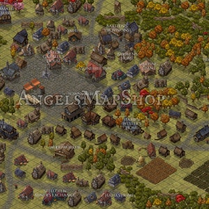 Carte de la ville de Phandalin, Cartes du MDN, Cartes des villes, Cartes des continents, Cartes des îles