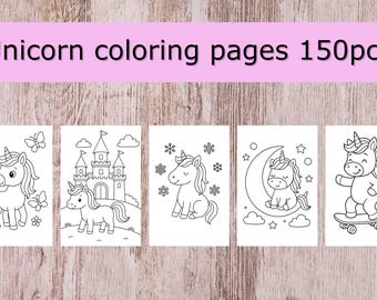 Einhorn Malbuch zum Ausdrucken – Ausmalbilder Einhorn für Kinder | Unicorn Coloring Book Printable