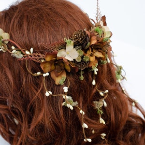 Flower Crown Boho Bridal Woodland Fairy Crown Wedding Headpiece Tiara