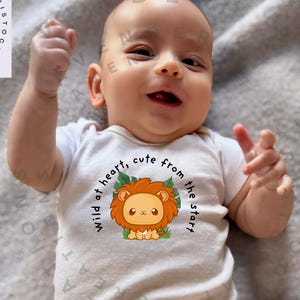 Personalised Baby Lion Onesie| Infant One Piece| Cute Animal Onesie | Newborn Shower Gift| Gender Neutral Romper| Safari Theme Baby Outfit