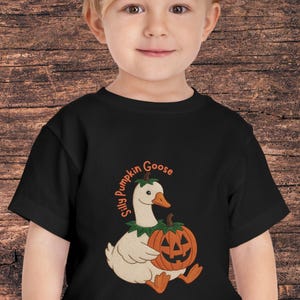 Silly Pumpkin Goose Toddler Tee| Halloween Kids Shirt|Funny Fall Baby Top| Autumn Infant T-Shirt| Cute Harvest Child Clothing|Spooky season