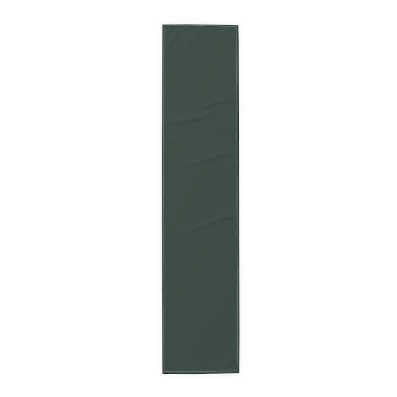 Camino de mesa verde bosque liso / Camino de mesa minimalista de algodón y poliéster / Decoración de comedor estilo casa de campo / Decoración de mesa de boda / Camino de mesa verde oscuro imagen 6