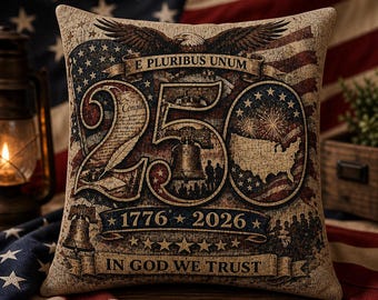 250th Anniversary Woven Pillow | American Independence Celebration| Patriotic gift| Independence Day| 4th July| Home decor throw pillow