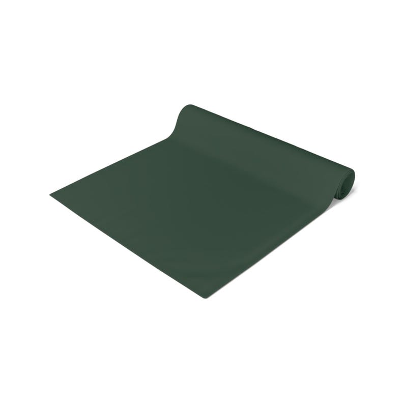 Camino de mesa verde bosque liso / Camino de mesa minimalista de algodón y poliéster / Decoración de comedor estilo casa de campo / Decoración de mesa de boda / Camino de mesa verde oscuro imagen 14