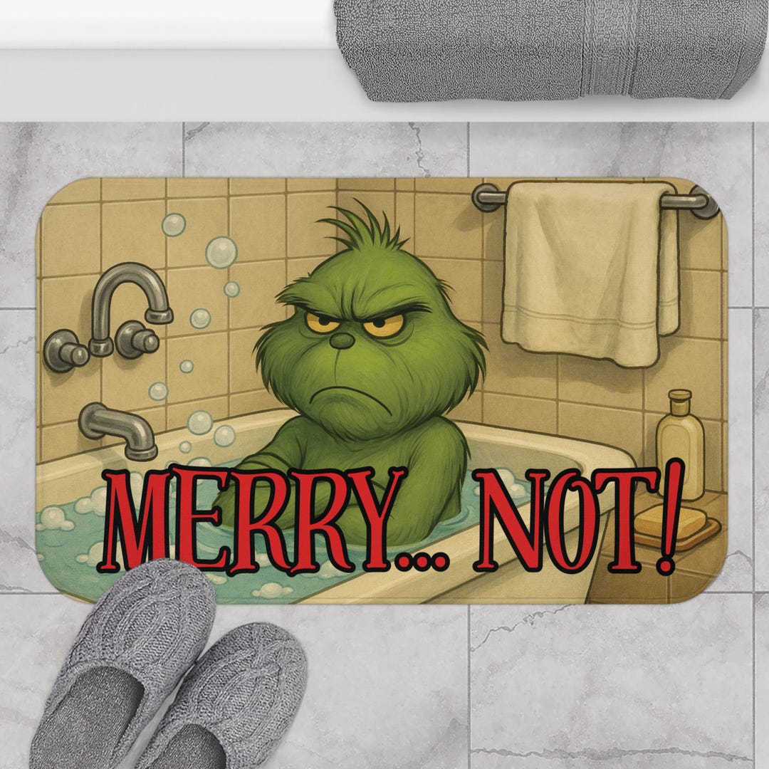 Grinch Merry Not Bathroom Mat| Christmas Decor|holiday Gift ...