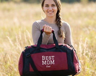 Feliz Día de la Madre Gimnasio, noche, regalo de cumpleaños Bolsa de deporte / Primer Día de la Madre / Regalos para ella Regalo bordado La mejor mamá del mundo / regalo para mamá