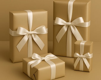 Papeles de regalo color champán dorado/ Papel de regalo de Navidad/ Papel de regalo elegante y sólido/ Papel de regalo para bodas/ Papel de regalo en rollo