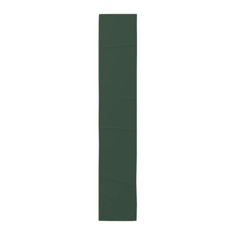Camino de mesa verde bosque liso / Camino de mesa minimalista de algodón y poliéster / Decoración de comedor estilo casa de campo / Decoración de mesa de boda / Camino de mesa verde oscuro imagen 9