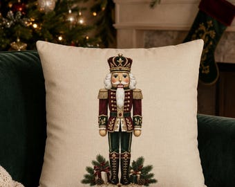 Nutcracker Soldier Christmas Pillow cover | Christmas Decorative Throw Pillowcase| Christmas pillowcase decor| Holiday home decor
