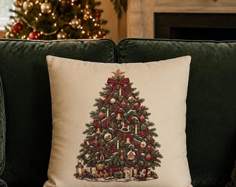 Christmas Tree Pillowcase |Christmas Pillow Cover|Christmas tree pillowcase| Holiday Throw pillow cover decor|Christmas gift|Christmas decor