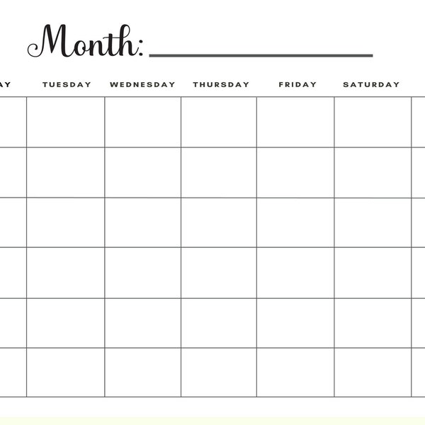 Printable Calendar - Etsy