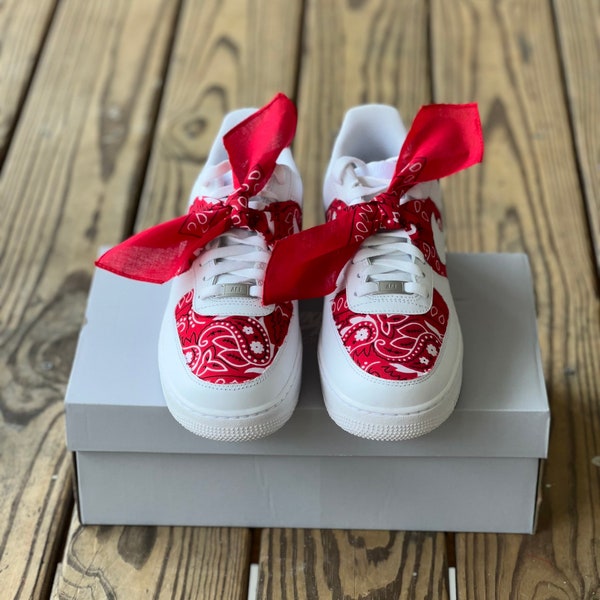 custom red bandana air force 1