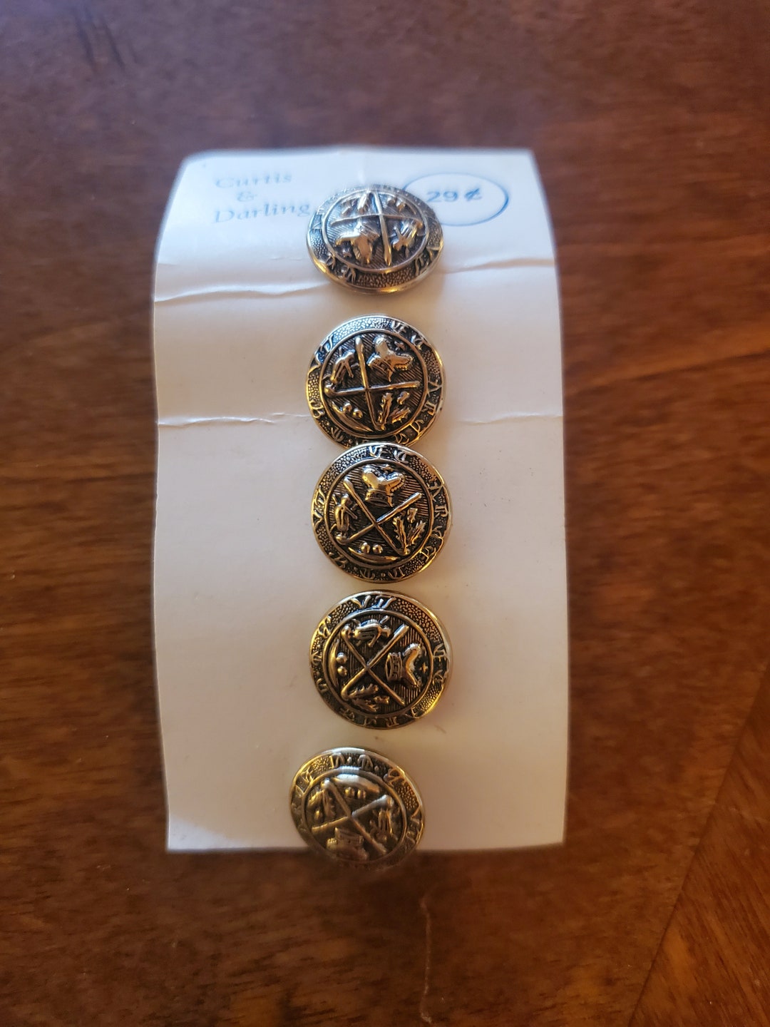 Vintage Coat of Arms Brass Buttons Etsy