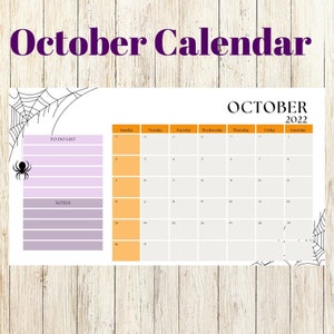 2022 October Calendar