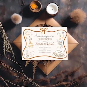 Friendsgiving Invitation: Editable Thanksgiving Dinner Party Invite (Canva Template)
