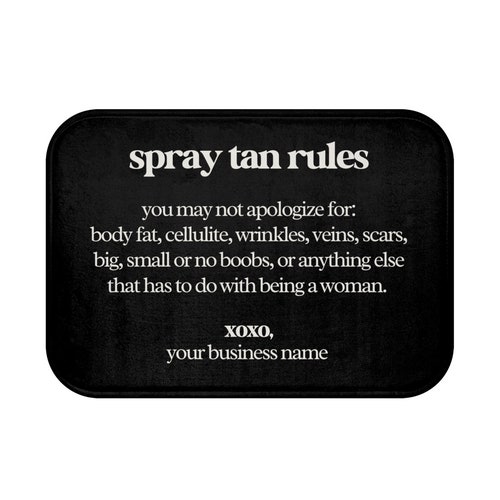 Custom Spray Tan Rules Spray Tan Tent Mat Self Love Etsy