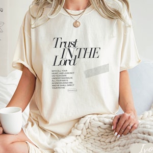 Trust In The Lord Christian Shirt, Minimal Jesus Shirt, Faith Shirt, Jesus Lover Shirt, Inspirational Bible Verse Shirt For