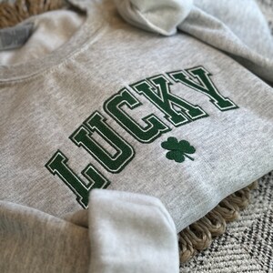 Lucky Embroidered Sweatshirt St. Patrick's Day
