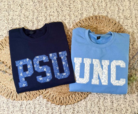 Custom College Embroidered Sweatshirt, Personalized University Crewneck Sweater, Custom Embroidered Pullover, Custom College Colors Shirt