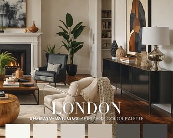 London Sherwin-Williams Modern House Color Scheme | Interior Paint Swatches (PDF Download)