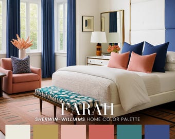 Farah Sherwin-Williams Mid-Century Home Color Palette | Designer Paint Scheme (PDF)