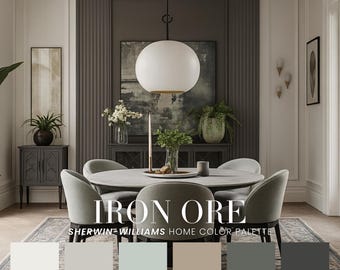 Iron Ore Sherwin-Williams Modern Neutral Whole House Color Scheme | Interior Paint Swatches (Printable)