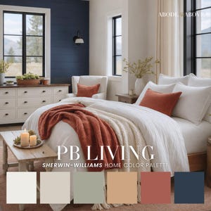 PB Living モダンファームハウスカラーパレット | ネイビー、セージ、クリーム（デジタル）