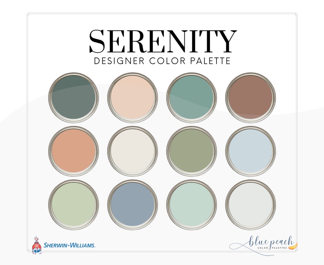 Serenity Interior Design Color Palette With Hex Codes for Etsy