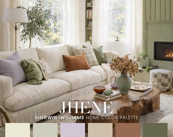 Jhene Sherwin-Williams Whole House Color Scheme | Interior Paint Swatches (PDF Download)