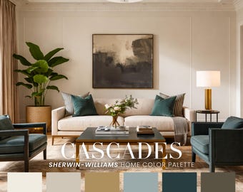 Cascades Sherwin-Williams Whole House Color Scheme | Interior Paint Swatches (PDF Download)