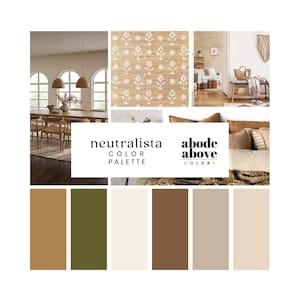 Neutralista - Interior Design Color Palette | with Hex Codes for Procreate | Tan, Brown, White Color Palette | Paint Color for Home Design