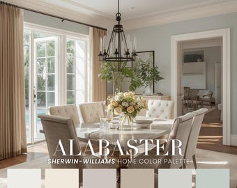 Neutral Paint Color Scheme, Sherwin-Williams Alabaster Palette (Printable)