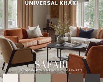 Universal Khaki 2026 Safari Home Color Palette | Neutral Brown Paint Colors (PDF)