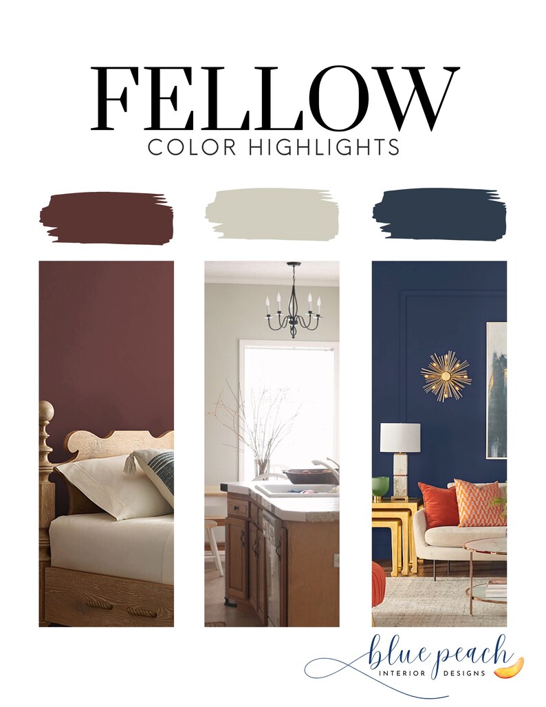 Fellow Interior Design Color Palette With Hex Codes for Etsy