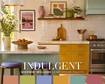 Indulgent Mid-Century Modern Paint Palette | Sherwin Williams Color Scheme (Digital Download)