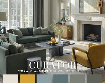 Curator Sherwin-Williams Whole House Color Scheme | Interior Paint Swatches (PDF Download)