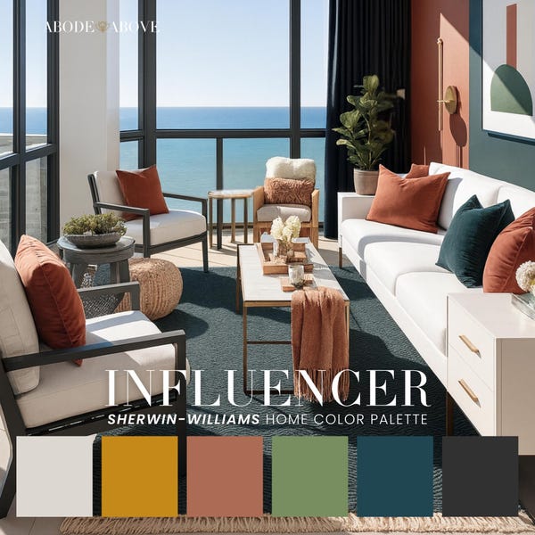 Influencer Modern Minimalist Color Palette | Sherwin-Williams Influencer Scheme (PDF)
