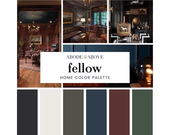 Fellow Home Color Palette | Sherwin Williams Modern Industrial Color Scheme | Paint Color Swatches | Black, Slate, Dark Red, Navy, Green