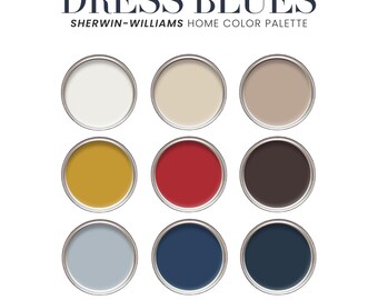Dress Blues Sherwin-williams Traditional Nautical Color Palette | Navy,  Red, Gold (PDF) - Etsy