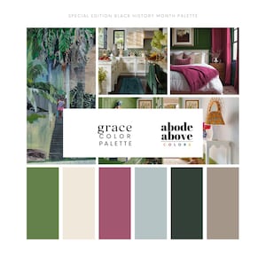 Grace - BHM Home Color Palette | Sherwin Williams 2025 Whole House Color Scheme | Interior Paint Swatches | Magenta, Green, Light Blue