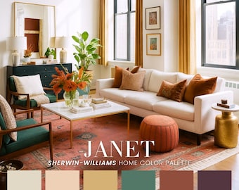 Paleta de Cores Janet Vintage Rústicas | Esquema Sherwin-Williams (Download Digital)