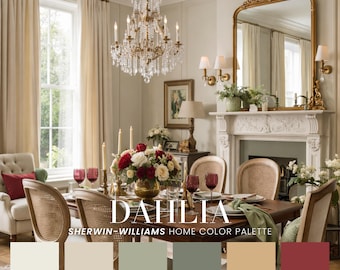 Dahlia Sherwin-Williams Whole House Color Scheme | Interior Paint Swatches (PDF Download)