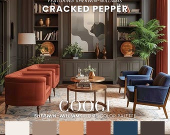 Coogi Sherwin-Williams Modern Whole House Color Scheme | Interior Paint Swatches (PDF Download)