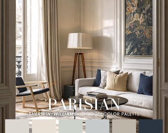 Parisian Sherwin-Williams Whole House Color Scheme | Interior Paint Swatches (PDF Download)