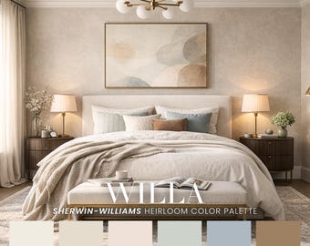 Willa Sherwin-Williams Whole House Color Scheme | Interior Paint Swatches (PDF Download)
