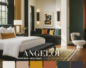 Angelou Sherwin-Williams Color Palette, Modern Eclectic Home Interior Paint Scheme (PDF)