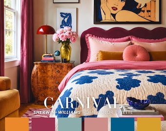 Carnival Sherwin Williams Maximalist Eclectic Palette | Paint Color Swatches (Printable Download)