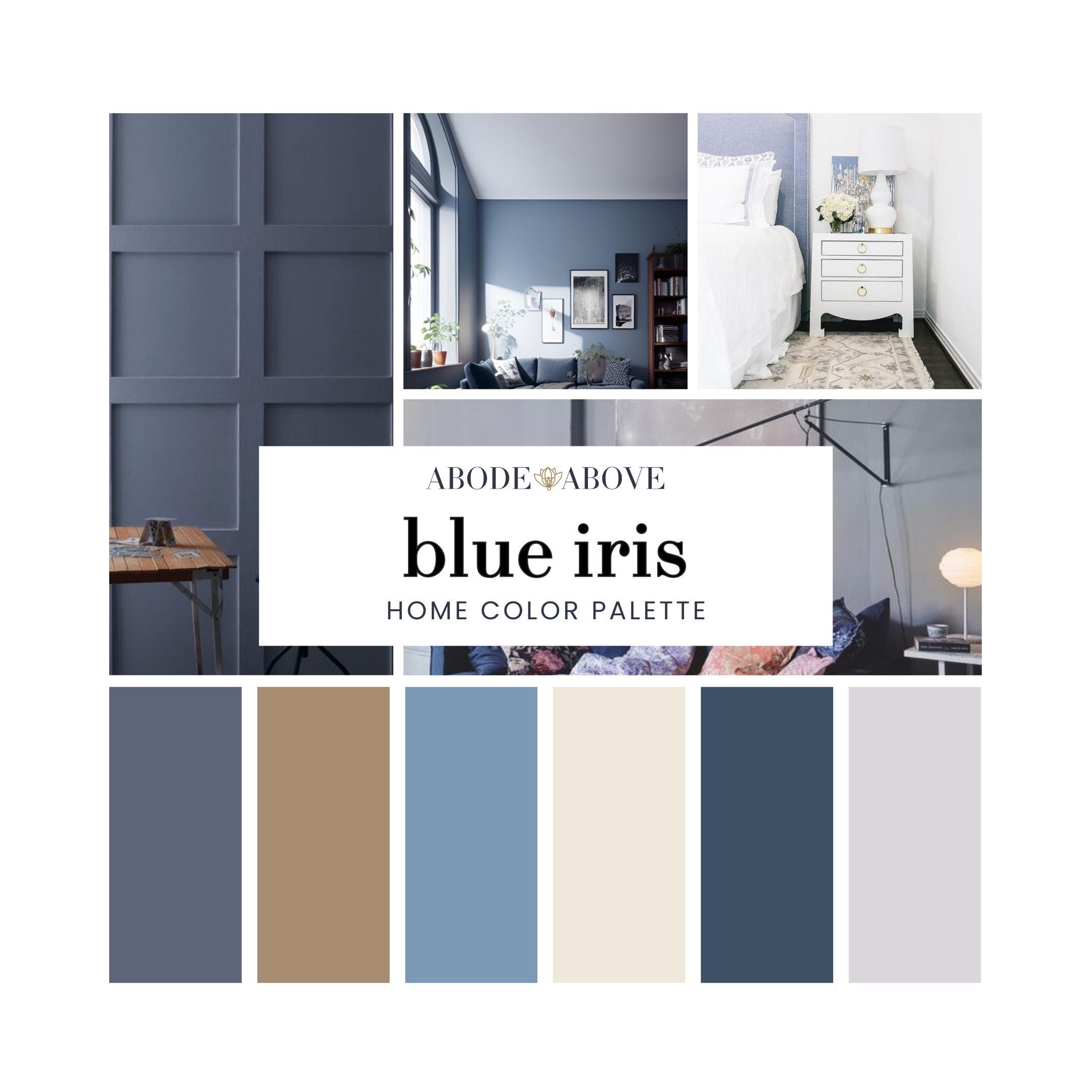 Blue Iris Home Color Palette Sherwin Williams Whole House Color Scheme  Interior Paint Swatches Blue, Lavender, Grey, Plum, Navy - Main Image