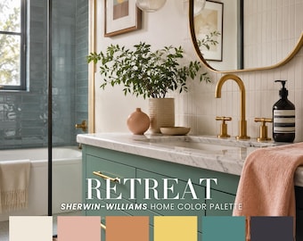 Retreat Mid Century Modern Paint Palette | Sherwin Williams Color Scheme (PDF)