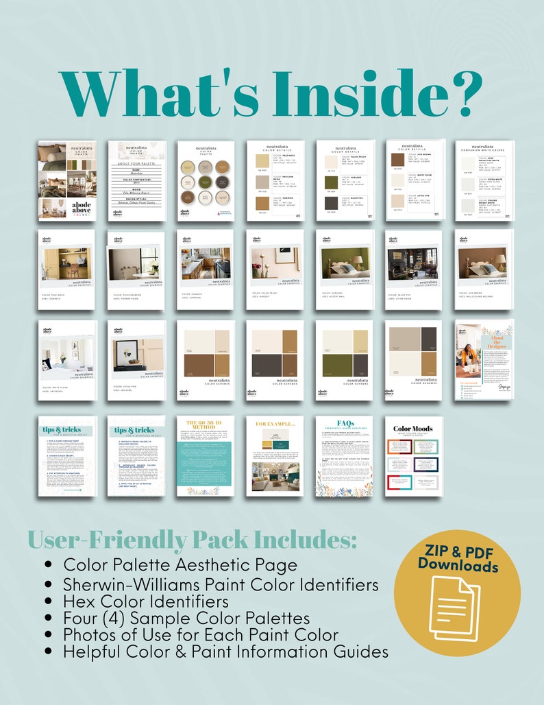 Fellow Interior Design Color Palette Hex Codes for Procreate Paint